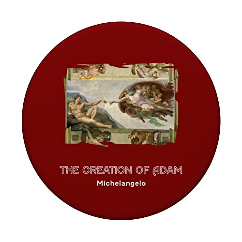 The Creation of Adam PopSockets Swappable PopGrip, Black - Image 3