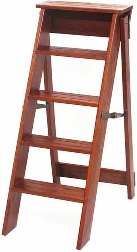 Taburete de madera escalera plegable y convertible en silla multiusos de biblioteca 3
