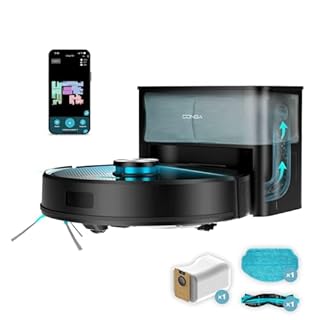 Cecotec Robot Aspirapolvere e Lavapavimenti con Base Autovuotante Conga Y50 X-Treme. Navigazione Laser, Potenza di Aspirazione 5000Pa, Base con Serbatoio 3L, Spazzola Multifunzionale, App