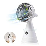 Number-one Desk Fan Portable Table Fan USB Rechargeable Rotating Fan Adjustable Angle Cooling Desktop Fan Electric Personal Fans Laptop Fan with LCD Display 3 Speeds for Home Office Outdoor Travel