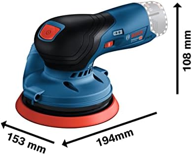Bosch Professional system 12V: akumulatorowa szlifierka mimośrodowa GEX 12V-125 (talerz szlifierski 125 mm, 1 papier ścierny, worek na pył)