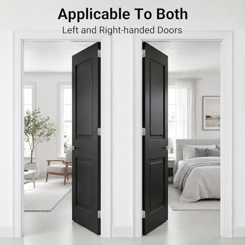3 Pack Self Closing Door Hinges 4 Inch, Satin Nickel Spring Loaded Hinges with 5/8" Radius Corner, Adjustable Tension Auto Close Hinge for Exterior & Interior Doors (Garage, Front, Back) by RAFECIEE - Used condition - Image 8