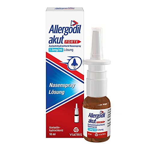 Allergodil akut FORTE Nasenspray: Azelastin Spray gegen Heuschnupfen & nicht-saisonale allergische Rhinitis, 1,5 mg/1 ml Lösung, 10 ml
