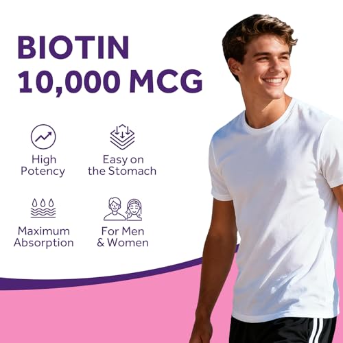 Doctor's Recipes Biotin 10,000mcg, High Potency Vitamin B7 for Hair, Skin & Nail Support, Non-GMO, Optimal Solutions Hair Vitamin with Biotin, for Women and Men, 120 Softgels — view 4