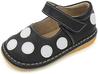 Little Mae's BoutiqueSqueaky Shoes | Black, Brown Pink Polka-Dot Mary Jane Toddler Girl Shoes