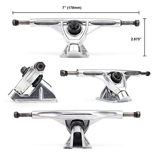 image for VJ Skateboard Longboard Truck and Wheel, 70mm Long Board Wheels w 7inc