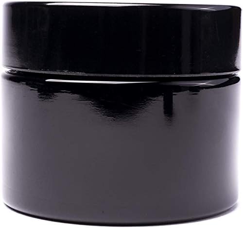 LITT Stash Storage Jar  Black, Airtight UV Glass Storage Jar, Odour/Smell Resistant, Refillable Container. Portable Storage Accessory (50ml Discreet)