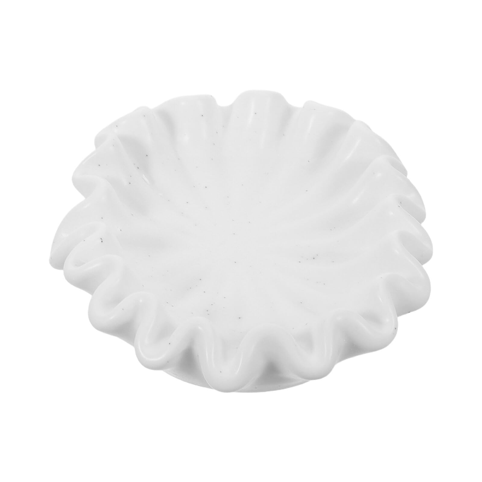 Jabonera Autodrenante de Color Blanco de Cerámica Diseño en Forma de Hoja y Elegante para Accesorios de Baño y Decoración Hogar