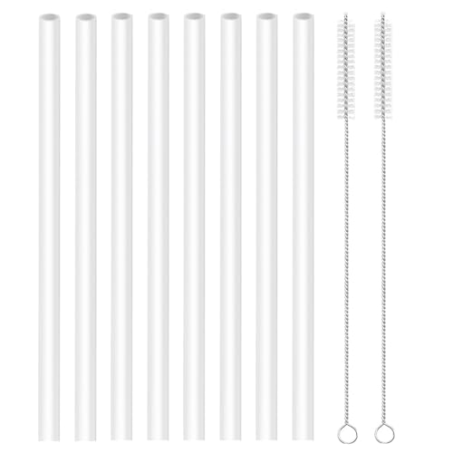 Bubrike Straws Replacement Compatible with Hydro Flask Water Bottle 32oz 40 Oz -For Hydroflask Tumbler Press In Straw Lids 8 BPA- Free Long Straws 2 Straw Brushes