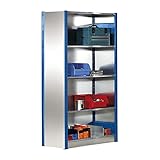 SCHULTE Steckregal enzianblau, Grundregal, 6 verzinkt Fachböden, BxTxH 1000x500x2500 mm
