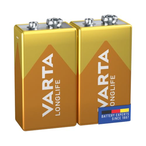 VARTA Batterien 9V Blockbatterie, 2 Stück, Longlife, Alkaline, Vorratspack, für Rauchmelder, Brand- & Feuermelder – Ansicht 1