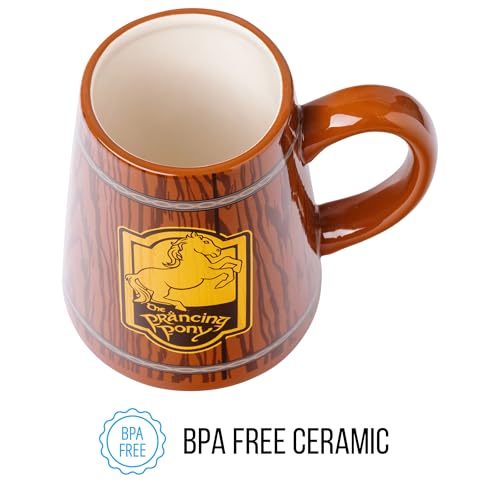 Image of Silver Buffalo Lord of the Rings Prancing Pony Ceramic 3D Sculpted Mug, 20 Ounces
