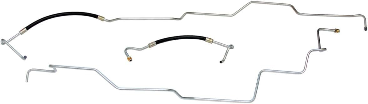 Inline Tube Compatible with 1997-98 Chevrolet GMC Truck 4WD Small Block 4L80E With Aux Cooler 3/8" Trans Cooler Lines 3pc, OE Steel