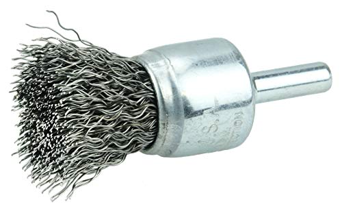 Image of Weiler 36246 Wolverine 3 /4 inch Crimped Wire End Brush, .014 inch Steel Fill, 1 /4 inch Stem, Made in the USA (Pack of 10)
