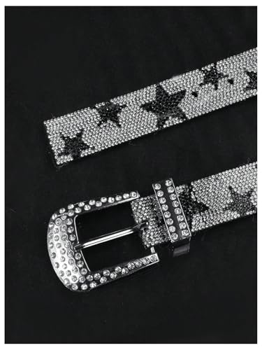 Men's Y2k Star Rhinestone Studded Belts Glitter Vintage Punk Waist Belts Street Accessories3