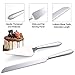 Eisinly Cake Cutting Set for Wedding, Elegant Cake Knife and Server Set with Thickened Stainless Steel Rounded Edges, Cake Cutter and Pie Spatula for Birthday Anniversary, 2 Pcs, Silver