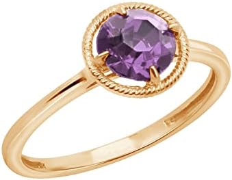 Amazon Collection 10k Gold Imported Infinite Elements Crystal February Birthstone Ring, Size 7