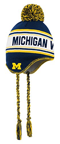 NCAA Michigan Wolverines Toddler Jacquard Tassel Knit Hat w/ Pom, Dark Navy, Toddler One Size