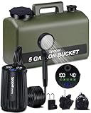 Spopal Camping Dusche, [10000mAh] Campingdusche Tragbare mit 20L Wasserkanister, Camping Dusche Akku, Camping Dusche Outdoor Set mit Duschkopf und 2m Schlauch für Garten, Strand, Autowaschen, Haustier