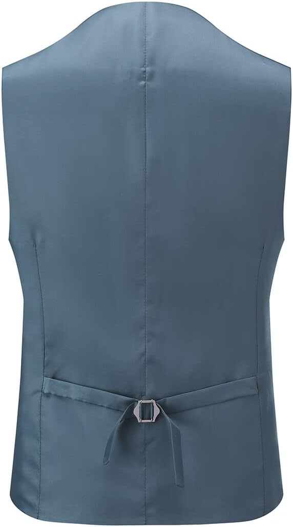 YFFUSHI Men's Plaid Tweed 3 Piece Suit Slim Fit Button Dinner Suit Tuxedo - Image 6