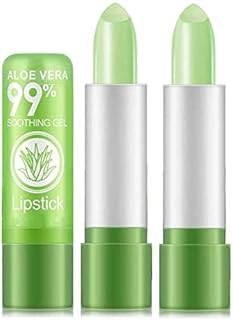 VBA Color Change Lipstick Lip Blam, Long Lasting Magic Temperature Nutritious Lips Makeup Aloe Vera Lip Gloss Set Aloe Vera Lipstick, Matte Finish (Pack of 2)