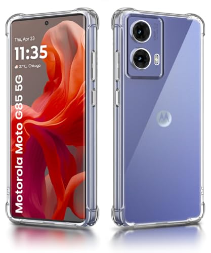 Image of WOW IMAGINE Clear Back Cover Case for Motorola Moto G85 5G | Shockproof Soft TPU Case | Cushioned Edges for Ultimate Protection Back Cover Case - Transparent