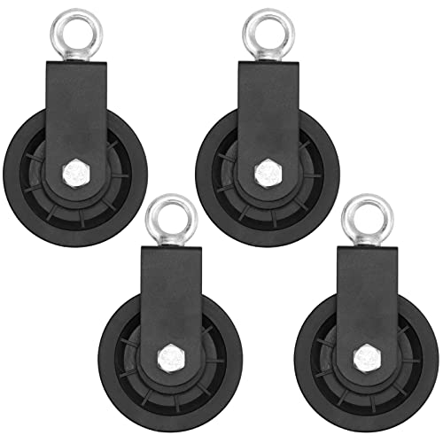 TAICHEUT 4 Pack Cable Pulley Wheel 3.5 in/90 mm, 360 Degree ...