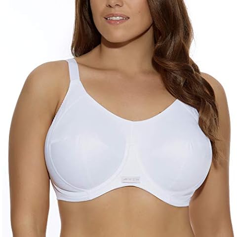 Elomi womens Full Coverage Sport Sports Bra, White, 38GG Cover