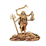 Artarium Kali MATA Statue, Hindu Goddess Idol, 4 inch Antique Gold Kali Maa Murti for Pooja Showpiece Item, Kali Maa Figurine Statue for Car Dashboard Temple Home Decor, Religion Puja Decoration Item