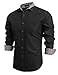 Coofandy Men's Casual Dress Shirt Button Down Shirts (Large, NEW-Black)