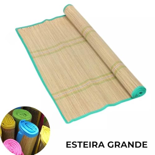 Esteira De Palha Natural Tapete Praia Piscina Acampamento-Yoga- Esteira Palha Disponível 2 Tamanho (