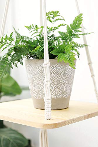 Mkono Macrame Plant Hangers Hanging Plant Shelf Indoor Wall Planter Decorative Flower Pot Holder Boho Home Decor, Set Of 4 #TOP4