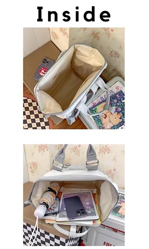 JHTPSLR Preppy Backpack Cute Vintage Backpack Aesthetic Backpack Book Bags Classic Backpack Large Waterproof Laptop Backpack Supplies (Light Pink)4