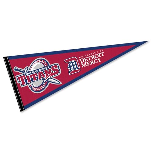Detroit Mercy Titans Wordmark Logo Pennant Flag
