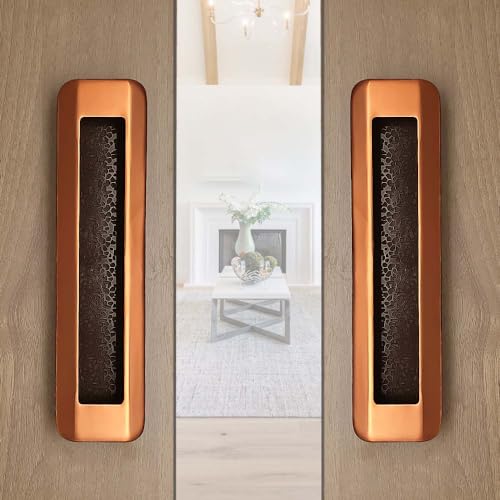 Rose Gold Concealed Handle – Sleek Sliding Door Handle for Cabinets, Wardrobes, and Room Doors in Homes, Offices, and Hospitals (Model: Conceal 28) (Pack of 2, 160mm)