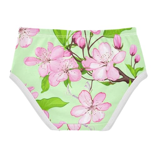 Florals Toddler Girls Underwear 2t Cotton Panties for Girl Pink Cherry Blossom Flowers Green Briefs Kids Undies2