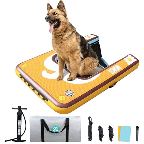 Image of Niphean Dog Pool Ramp, Non-Slip Floating Dog Boat Ramp Up to 240 Pounds | Inflatable Dog Water Ramp for Pool, Boat, Dock & Lake, Safe & Durable Ladder for Large Pets to Easy Water Access