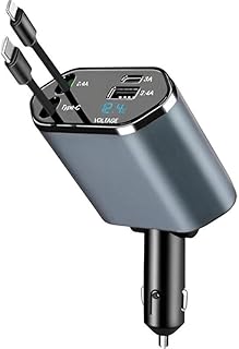 شاحن USB للسيارات - وحدة شحن سريع متعددة المنافذ مع 4 مخارج، ولاعة سجائر متوافقة مع الكترونيات السيارات