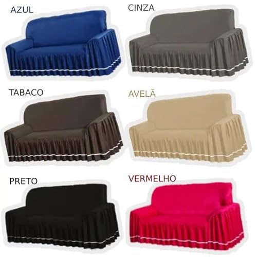 Capa De Sofa 3 Lugares Super Luxo Dália Lindas Cores (2-AVELÃ)