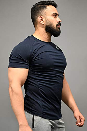 Image of FUAARK Men's Round Neck Slim Fit Gym Sports T-Shirt