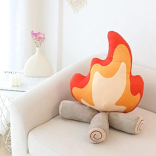 Image of EASELR WeightedPlush Funny Campfire Plush Toys, Soft Simulation Bonfire Stuffed Plushies Doll Fake Fire Firewood Plush Pillow for Outdoor Camping Room Decor Kids Pleasantly Surprised Gifts