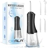 Water Dental Flosser - Portable Cordless Oral Irrigator 300ML, Rechargeable IPX7 Waterproof Irrigation Cleaner for Teeth Cleaning & Flossing, Travel & Home Use