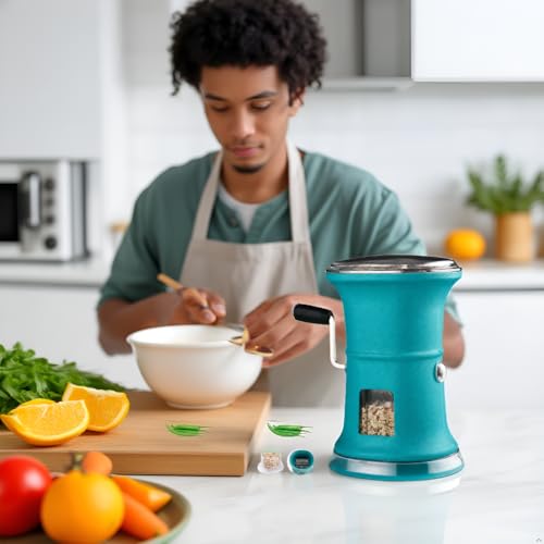 Image of Smart Chilly & Dry Fruit Cutter for Kitchen, Manual Oval Plastic Chopper with Stainless Steel Blades, Onion, Garlic, Vegetable, Mirchi & Peanut Cutting Machine (Blue)