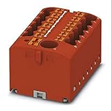 PHOENIX CONTACT PTFIX 6/12X2,5 RD Verteilerblock, Grundklemme mit Einspeisung, 450 V, 24 A, Anzahl der Anschlüsse 13, Querschnitt 0,14 mm²-4 mm², AWG 26-12, Breite 41 mm, Höhe 21,7 mm, Rot, 8 Stück