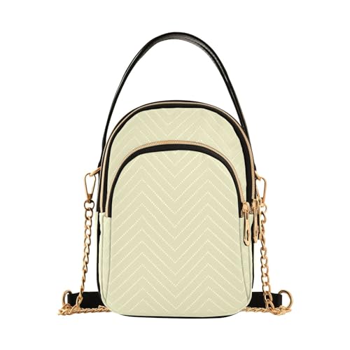 Image of Sienna Elegant Womens Crossbody Bag, Detachable Leather Chain Strap, Easy to Clean, Crossbody Bags for Women Travel, Cream, One Size
