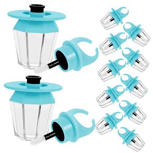 minkissy 12 Piezas Tubo De Brillo De Labios Mini Envases De Brillo De Labios Transatlántico Bolsas Limpiador Brillantina Tapas Purpurina Para Brillo De Labios Máscara Puré Blue El Plastico
