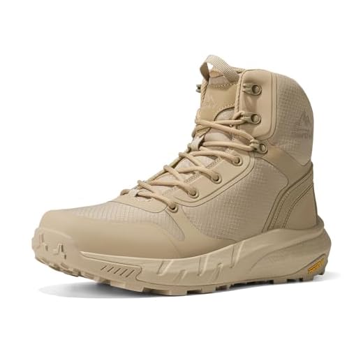 NORTIV 8 Homme Botte Tactique Militaire,Légère et Confortable,Bottes de Combat pour Moto et Randonnée Travail,Size 40,Sable,SNMT241M