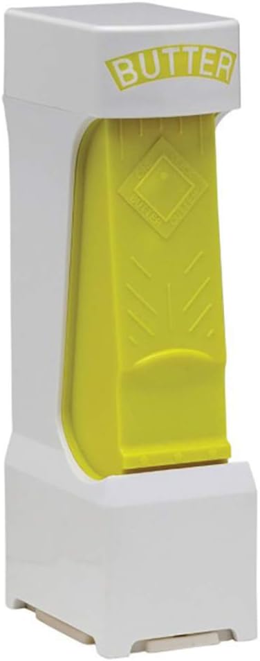 Tao Xiong Simple One Click Stick Butter Cutter - Butter Cheese Cutter - Butter Dispenser to Store Butter for Making Bread, Cakes, Cookies (Yellow)