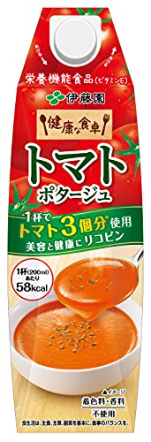 伊藤園 トマトポタージュ キャップ付き 紙パック 1L×6本 伊藤園 トマトポタージュ キャップ付き 紙パック 1L×6本