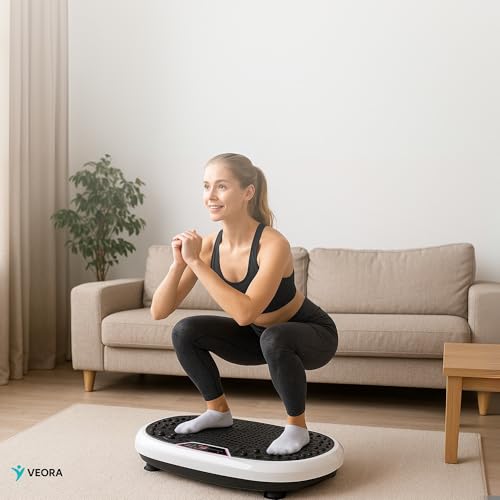 Veora Plaque Vibrante Pro - Plaque Vibrante Fitness - Powerplate - 3 modes d'entraînement - 99 niveaux d'intensité - Jusqu'à la pointure 46 - Couleur Noir – Image 6